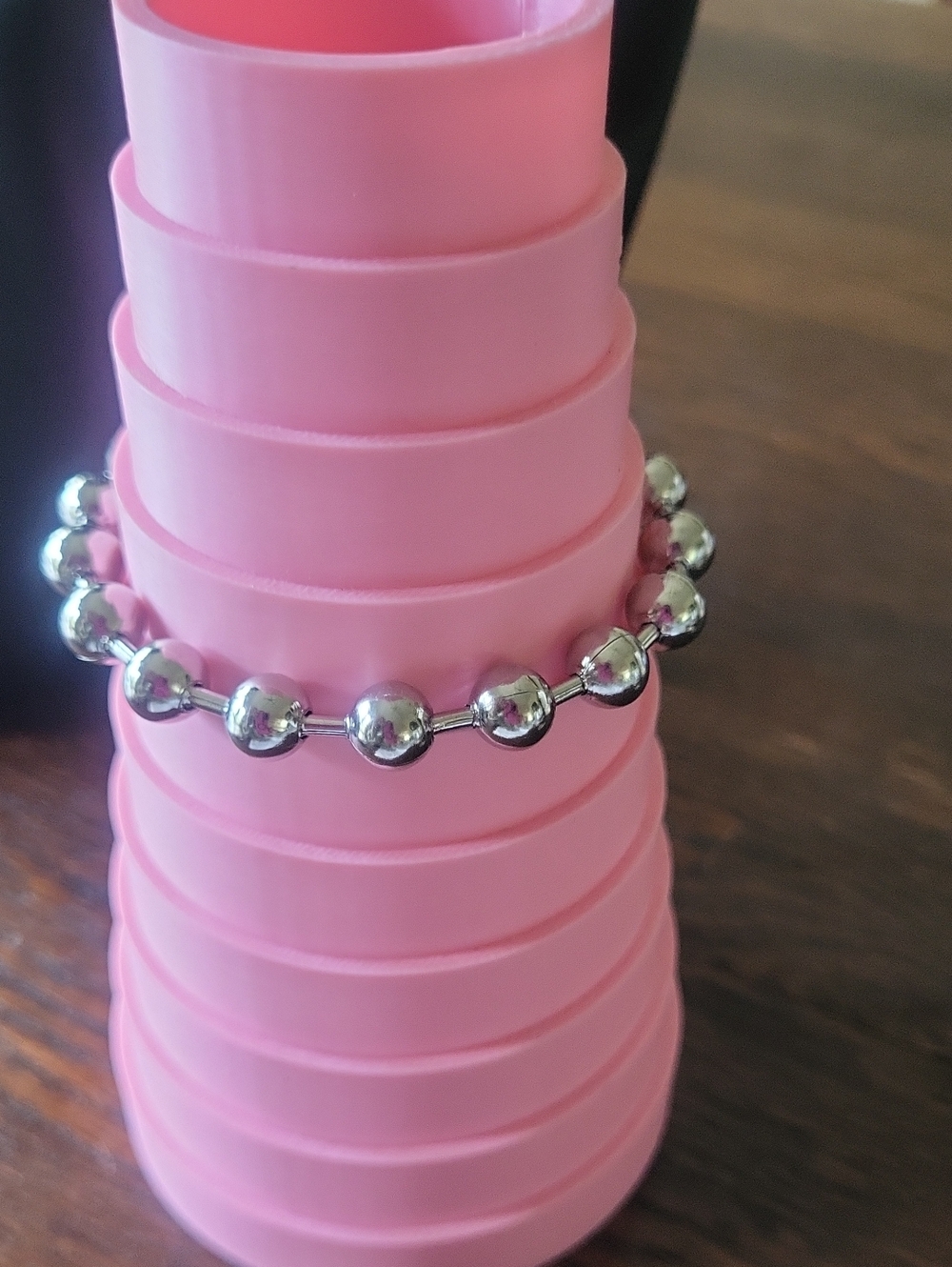 Plunder Silver "Poppy" Bead Link Bracelet